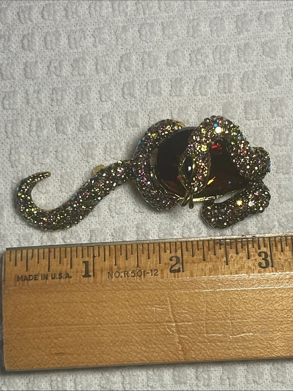 Large Snake 🐍 and Golden Topaz Brooch